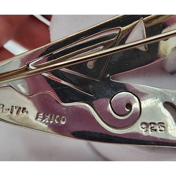 VTG Abstract Post Modern Tribal Triangle Petroglyph Sterling Silver Pin Mexico - Picture 7 of 11